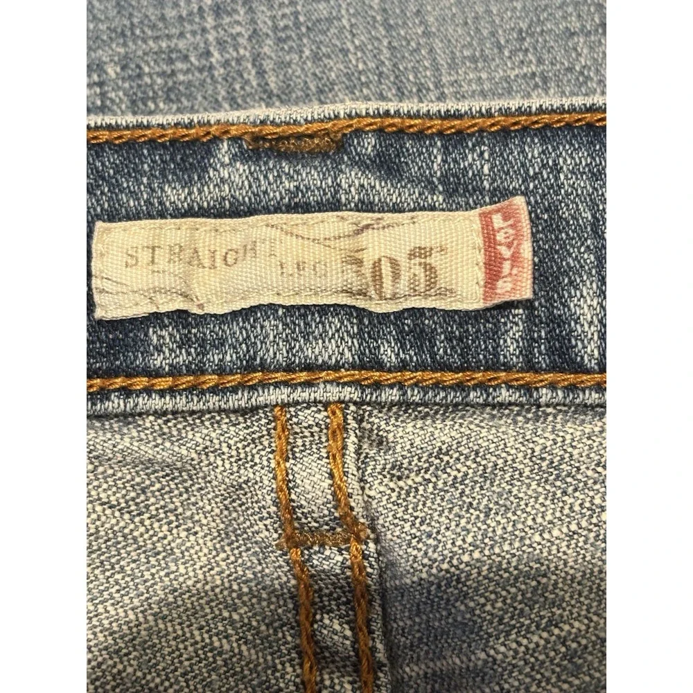 Levis 305 Womens 12M‎ Blue Jeans Classic Straight Leg Jeans Fray Hem Hong Kong